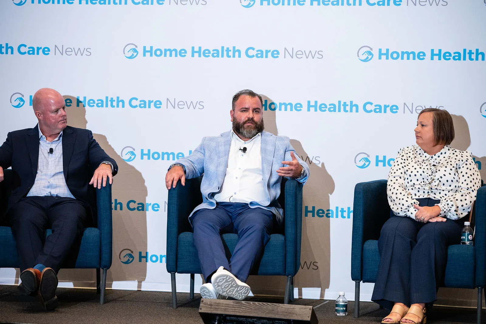Steven Gonzalez on a three-person panel on the Home Health Care News FUTURE conference stage