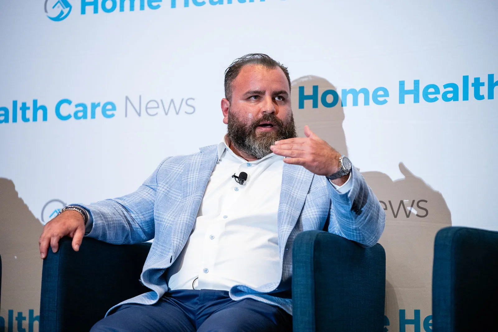 Steven Gonzalez speaking on the Home Health Care News FUTURE conference stage